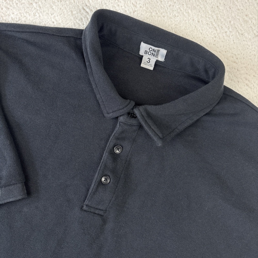 ONE BONE Polo Shirt Size 3 (4XL) Black Performance Stretch Wicking Short Sleeve